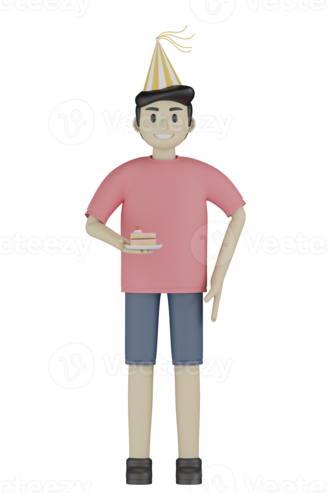 3D isolerad man på festen png