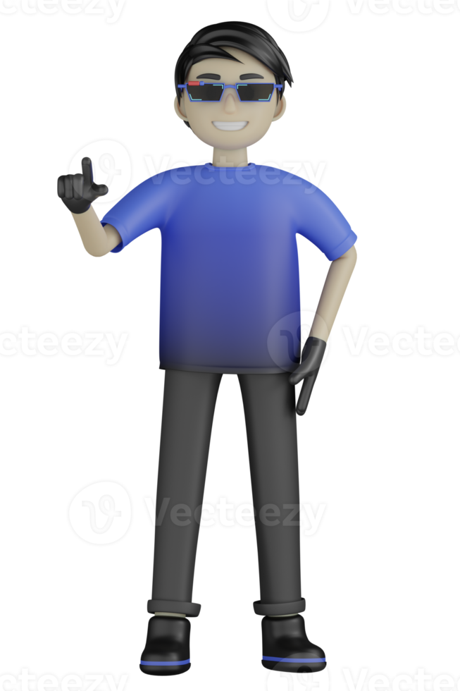 3d Isolated Man use Virtual Reality Machine png