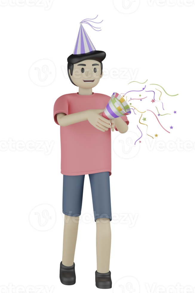 3D isolierter Mann auf der Party png