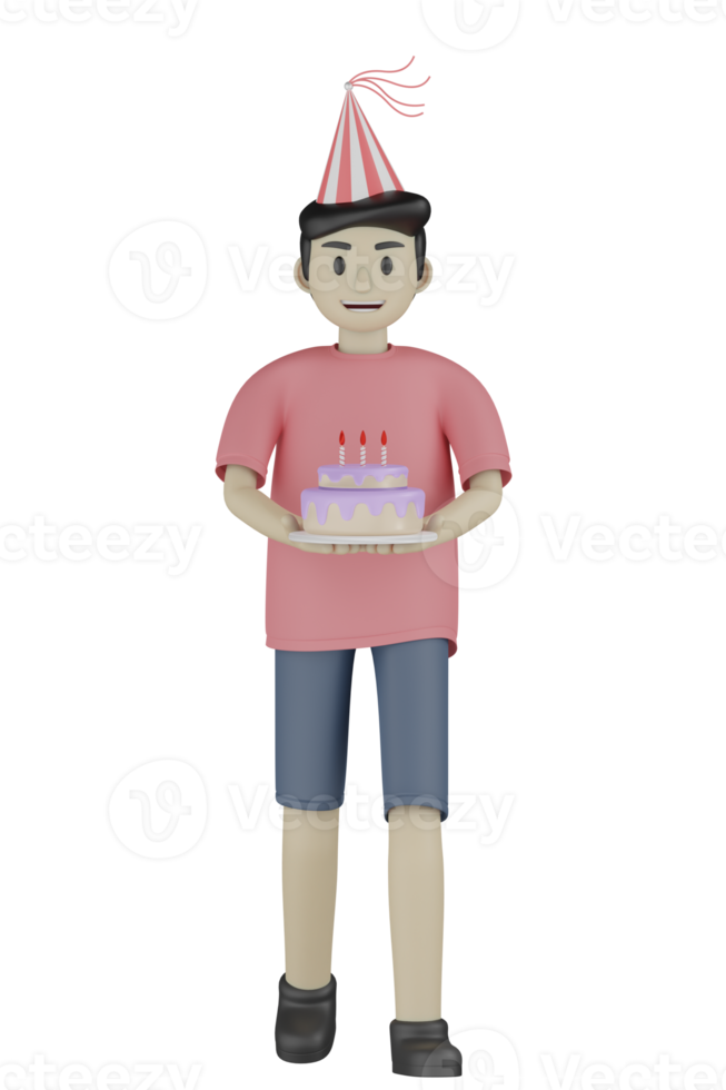 3d Isolated Man at the Party png