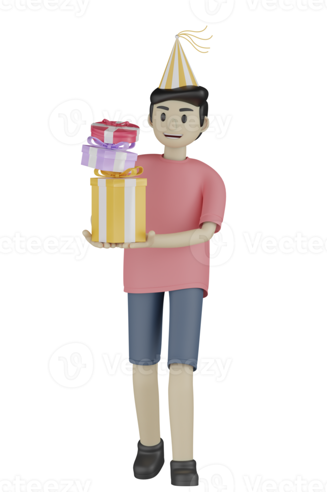 3d Isolated Man at the Party png