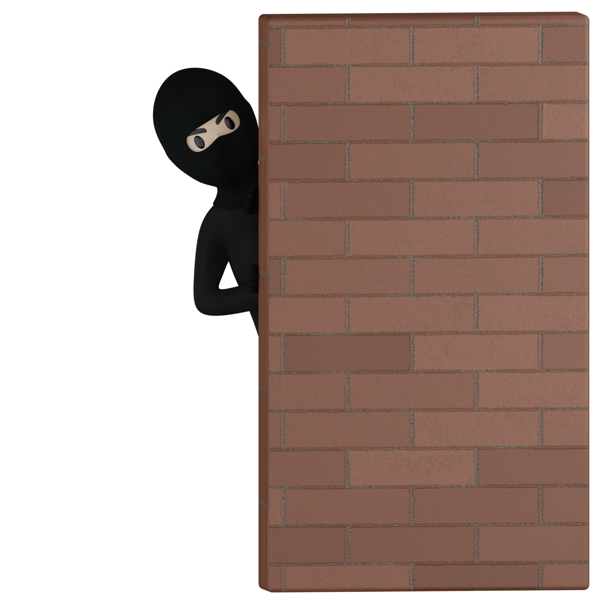 homem ladrão isolado 3d em traje preto e máscara 10111866 PNG