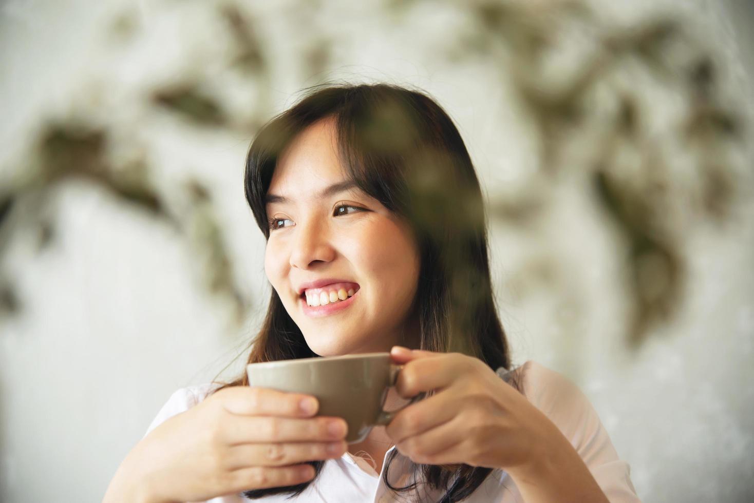 Lovely Asian young lady portriat - happy woman lifestyle concept photo