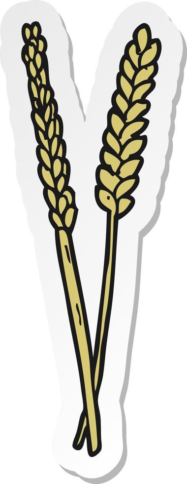 sticker of a cartoon corn vector