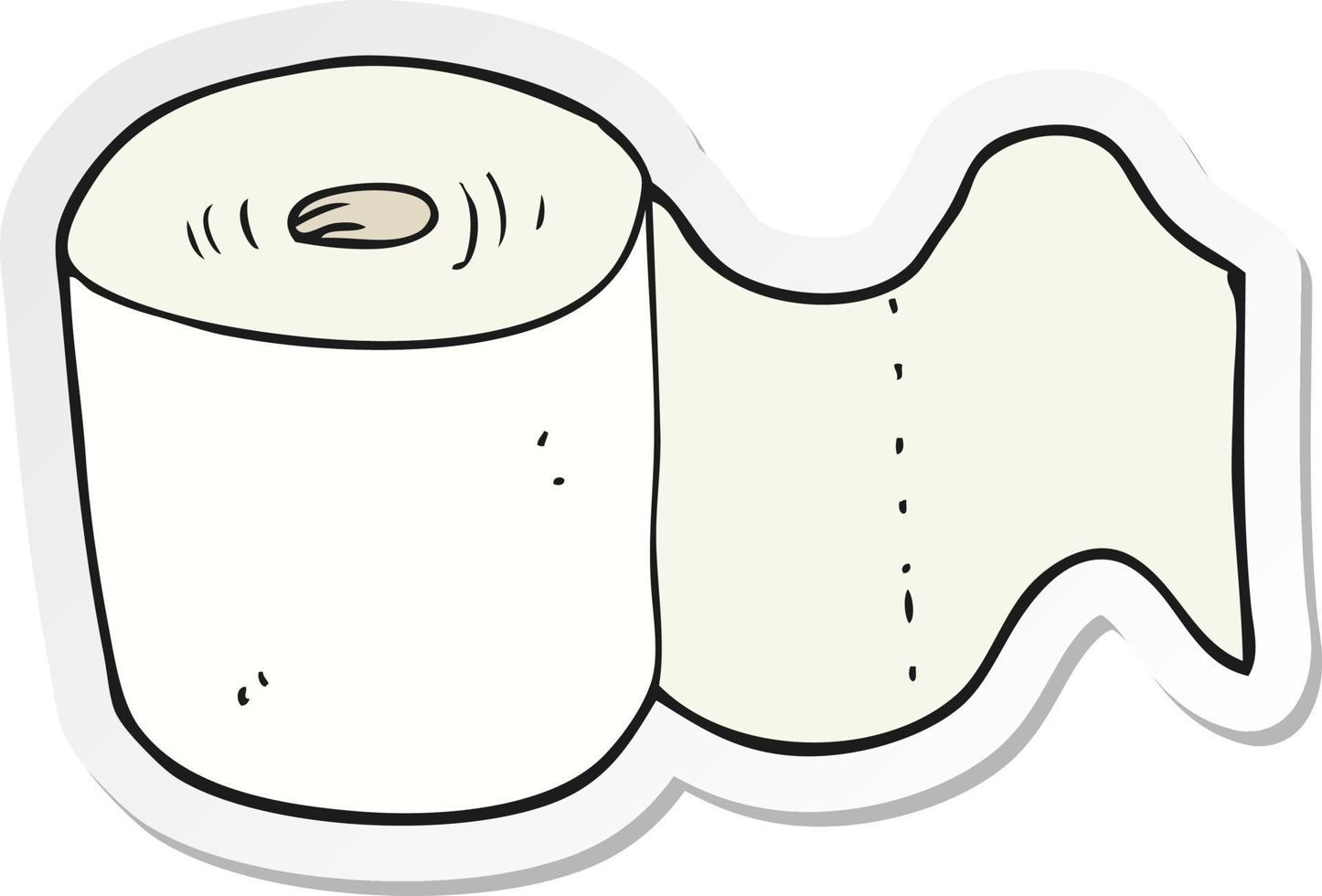 pegatina de un rollo de papel higiénico de dibujos animados vector