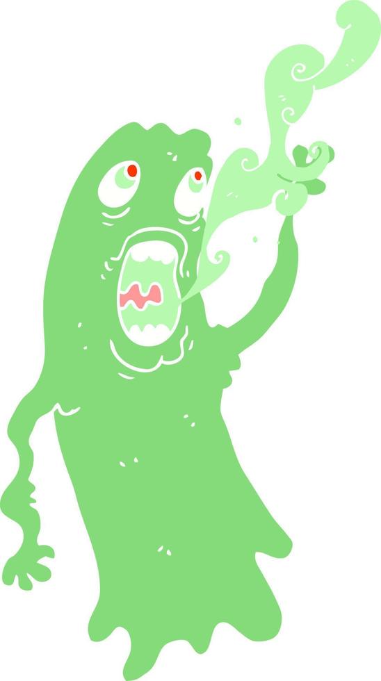 flat color illustration of a cartoon ghost vector