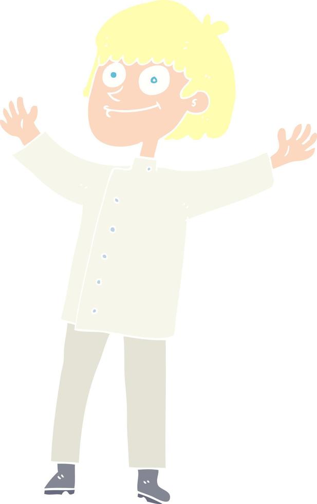flat color illustration of a cartoon chef vector
