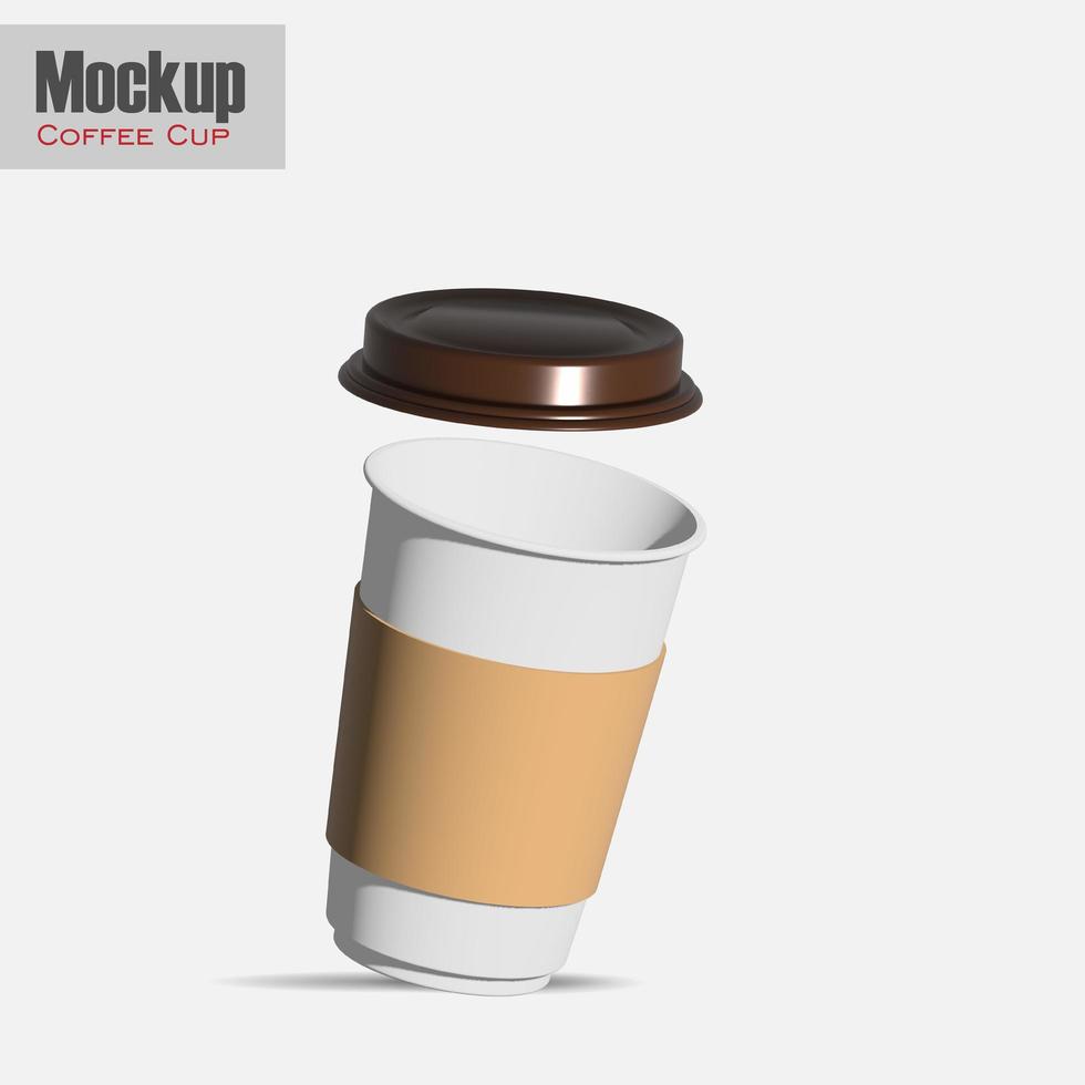 White plastic disposable cup with lid for cold beverage - soda, ice tea or coffee, cocktail, milkshake, juice. 450 ml. Realistic packaging mockup template. 3d illustration photo