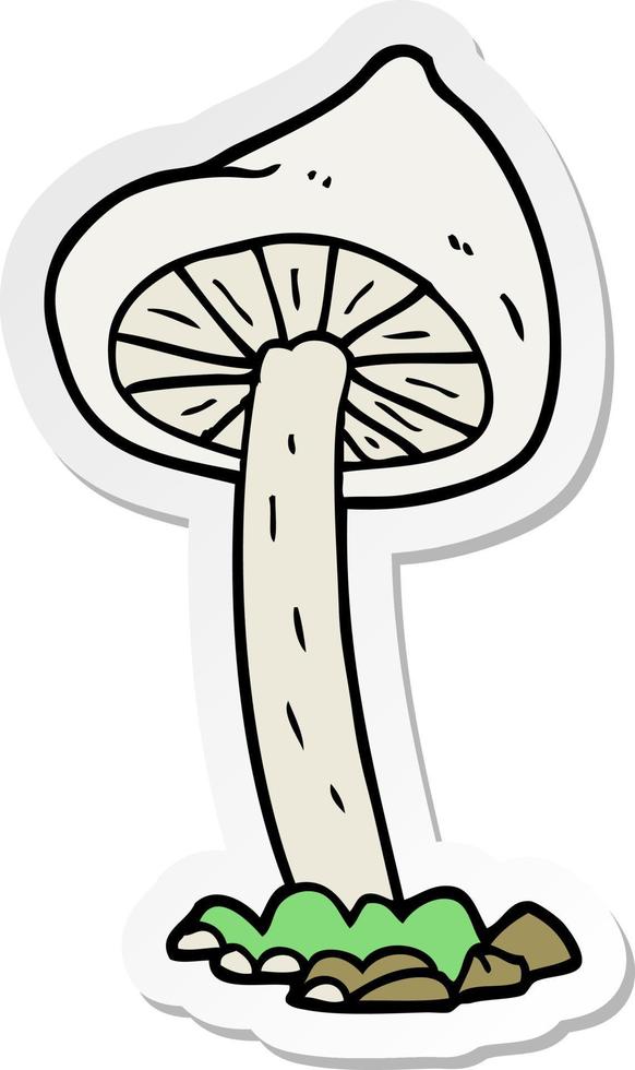 sticker of a cartoon mushroom vector