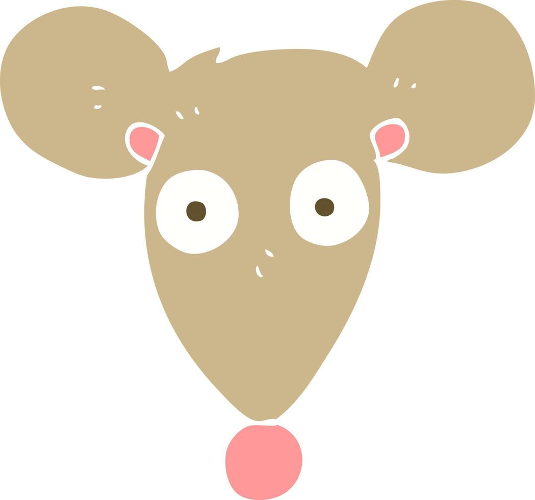 flat color illustration of a cartoon mouse vector
