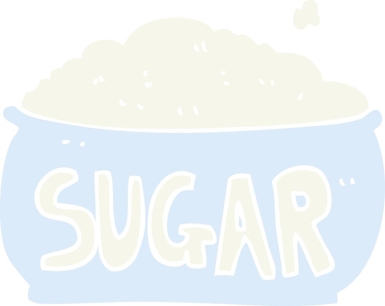 flat color illustration of a cartoon sugar bowl vector