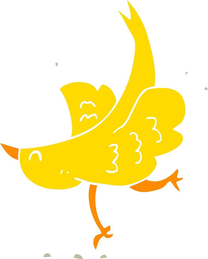 flat color illustration of a cartoon bird vector