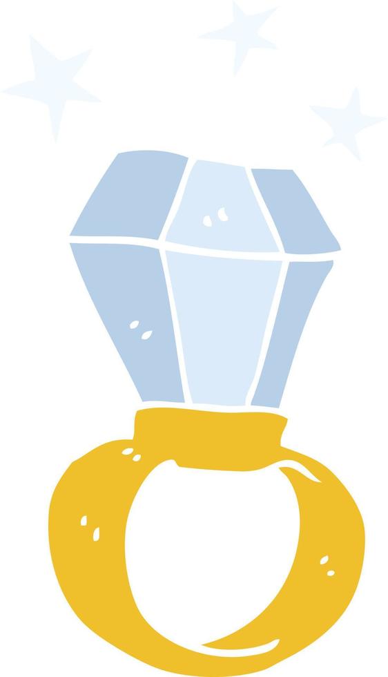 flat color illustration of a cartoon huge engagement ring vector