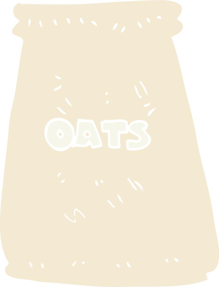 flat color illustration of a cartoon bag of oats vector