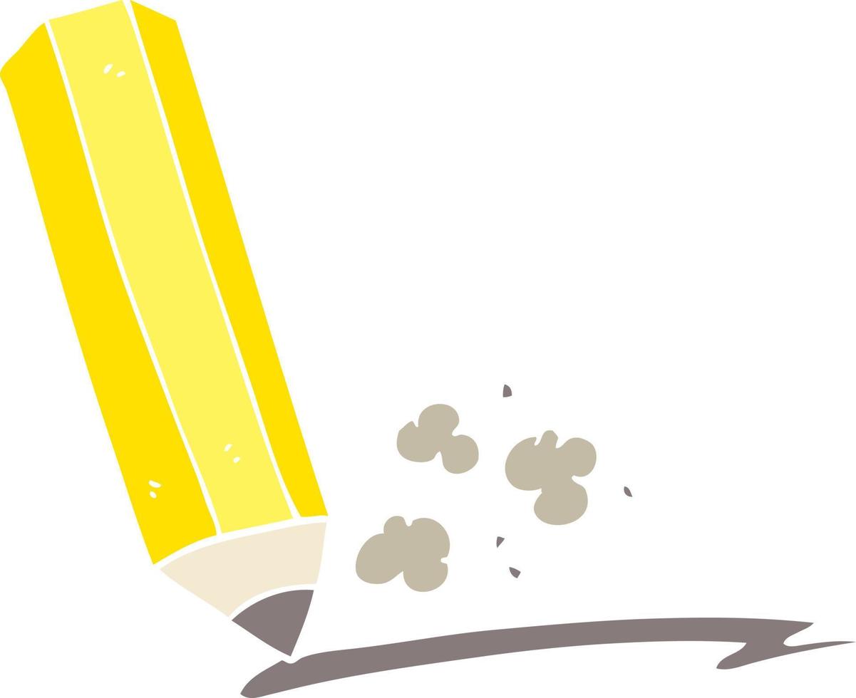 flat color illustration of a cartoon pencil vector