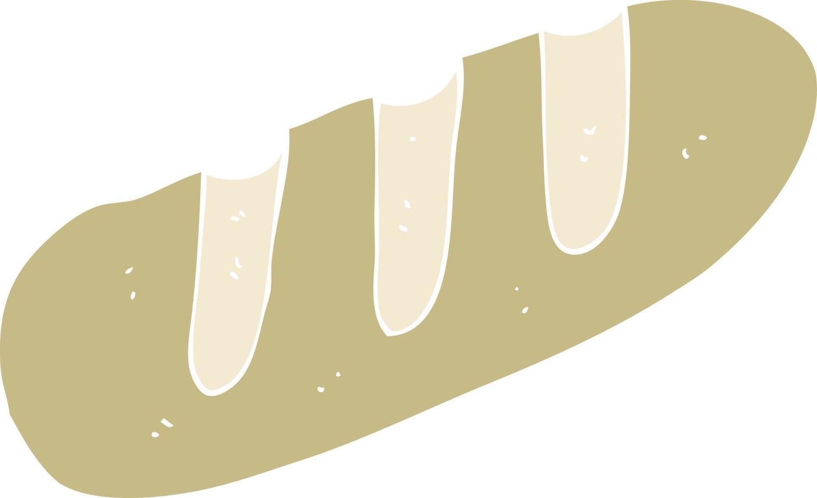 flat color illustration of a cartoon loaf of bread vector