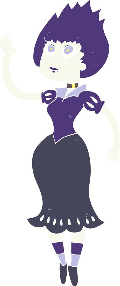 ilustración de color plano de una chica vampiro de dibujos animados vector