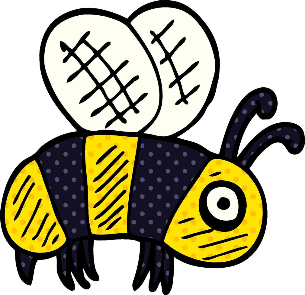 Bee cartoon doodle vector