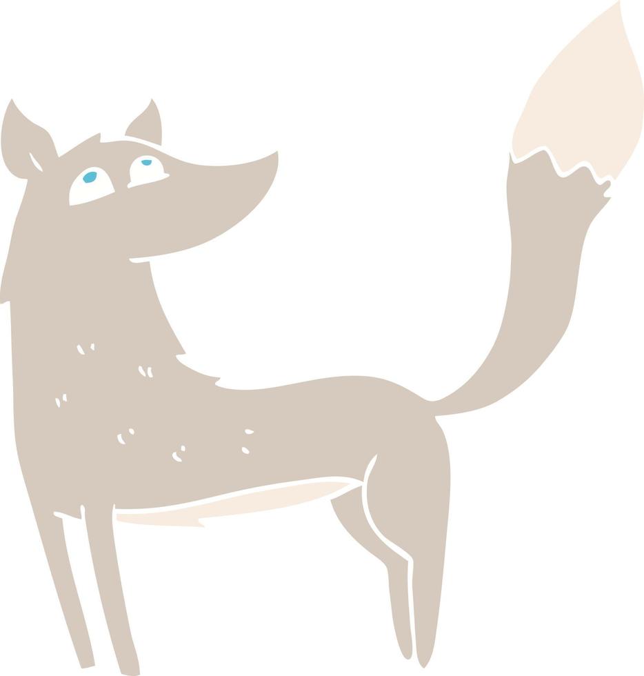 flat color illustration of a cartoon wolf 10113362 Vector Art at Vecteezy