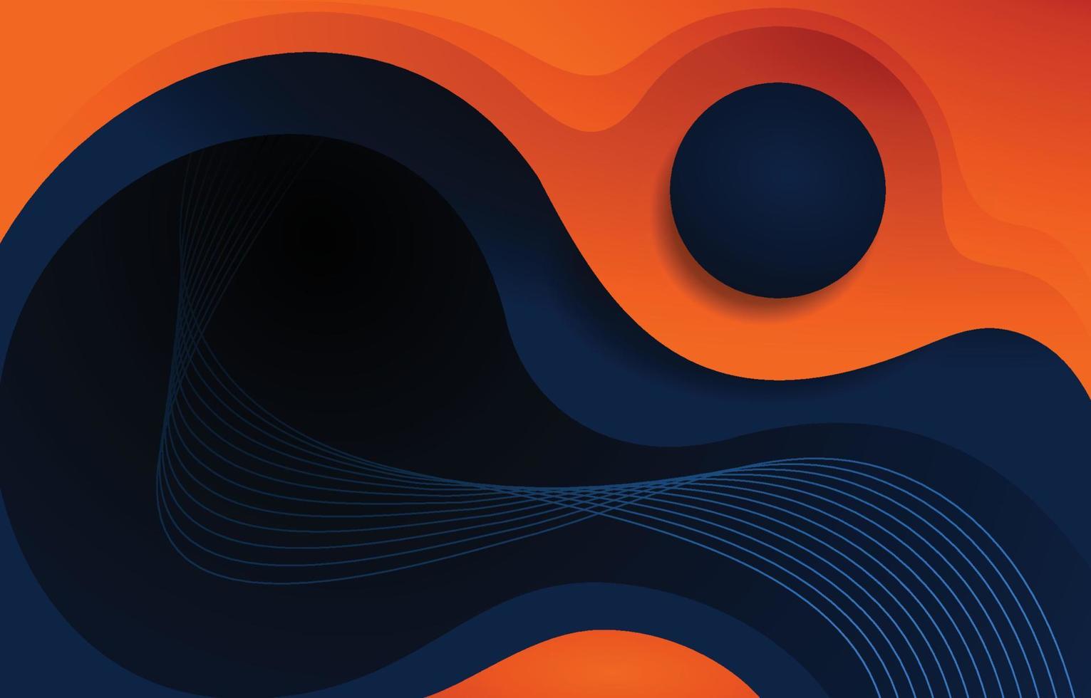 Blue Orange Abstract Curve Background vector