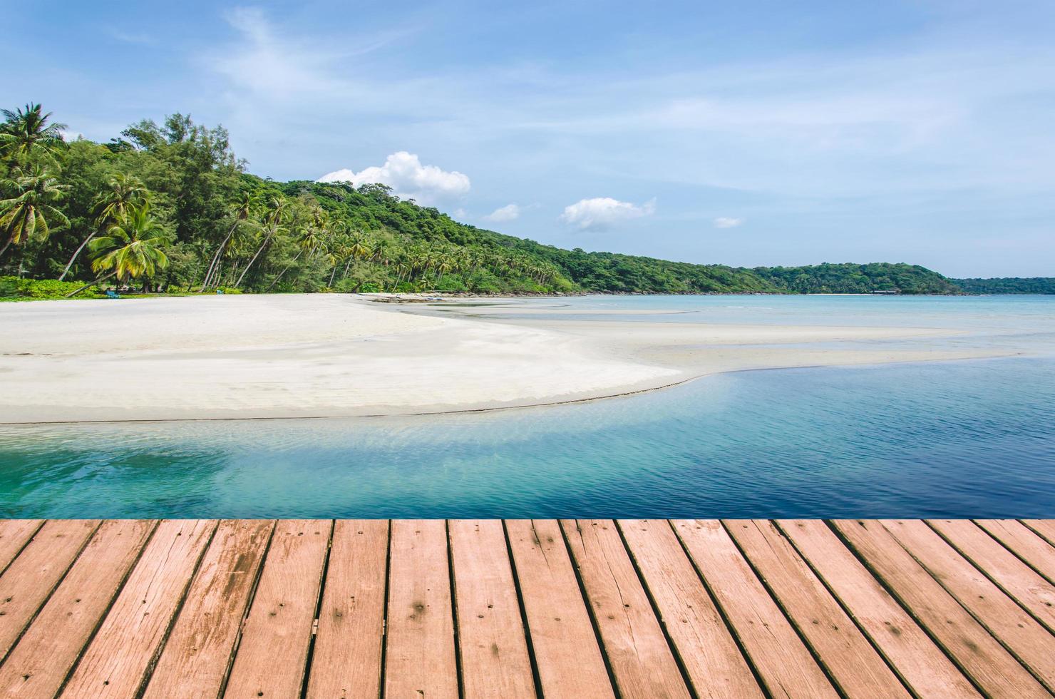 sea beaches wood table photo