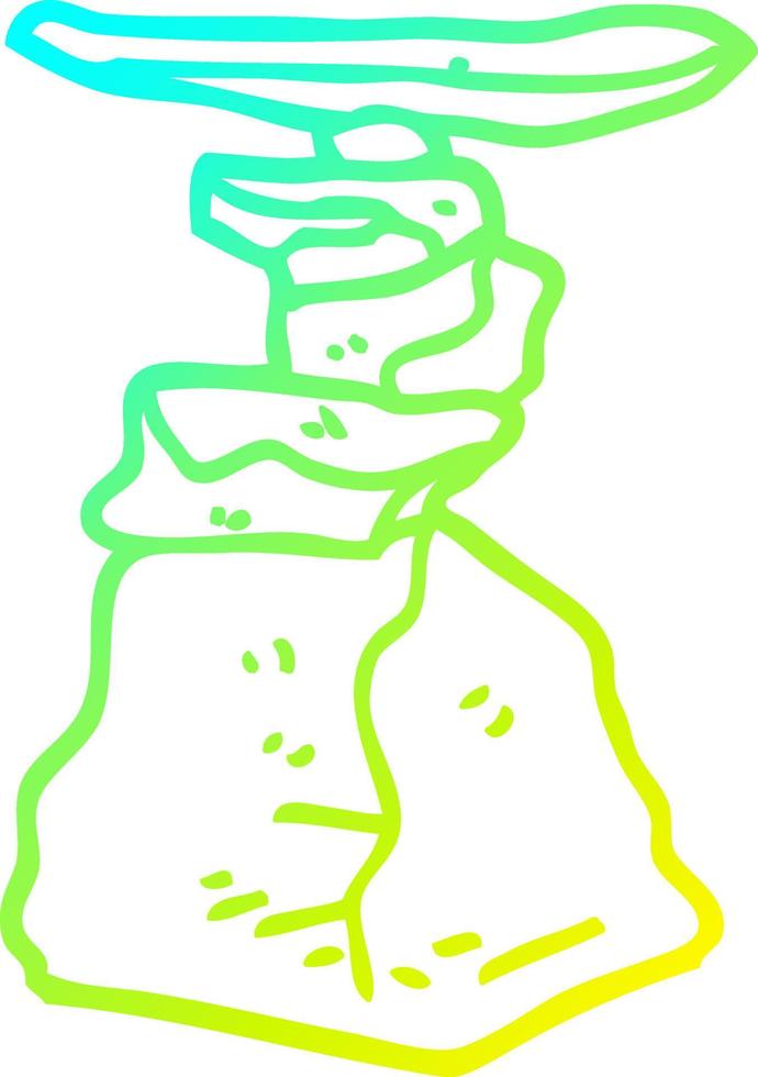 cold gradient line drawing cartoon stacked rocks vector