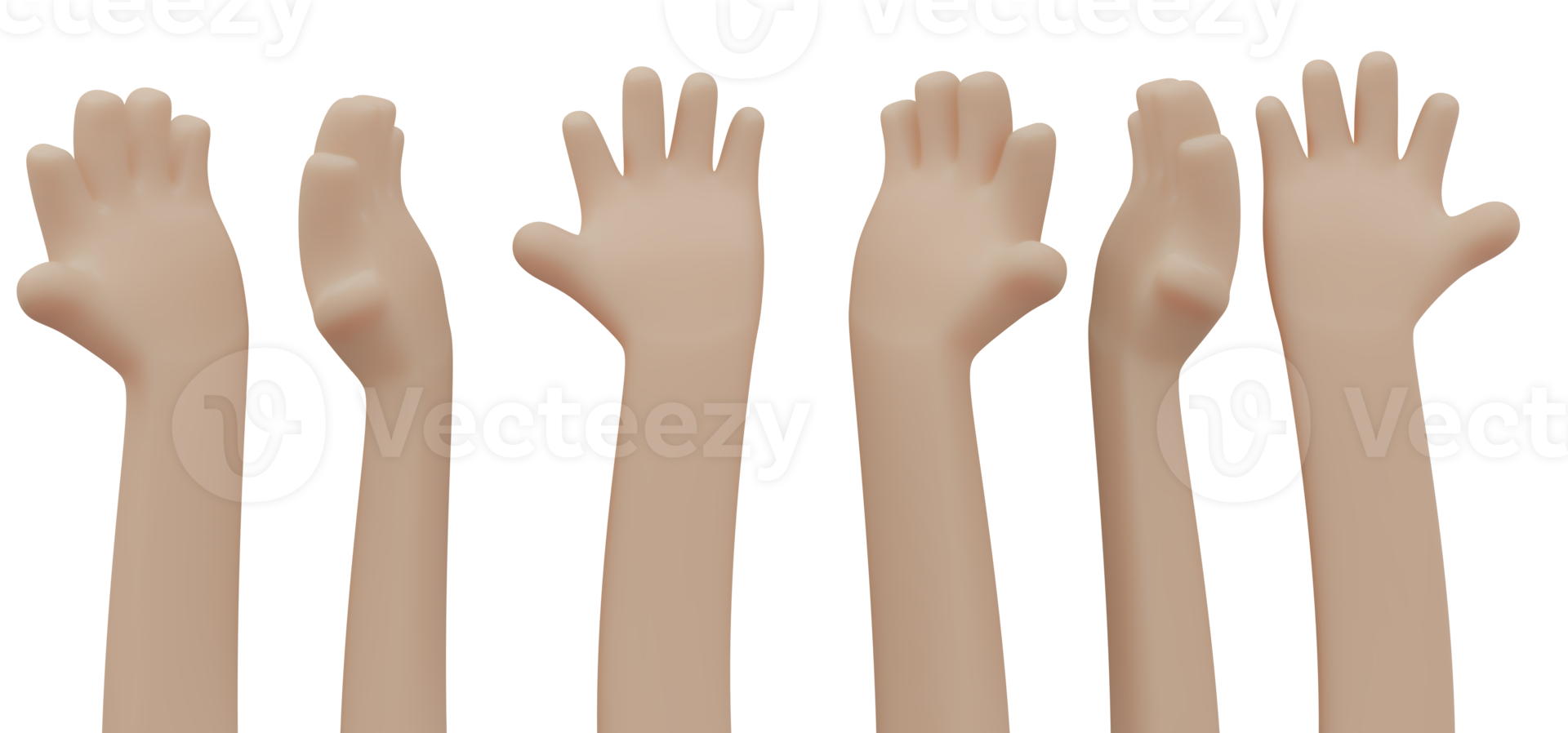 Raise hand 3d render png