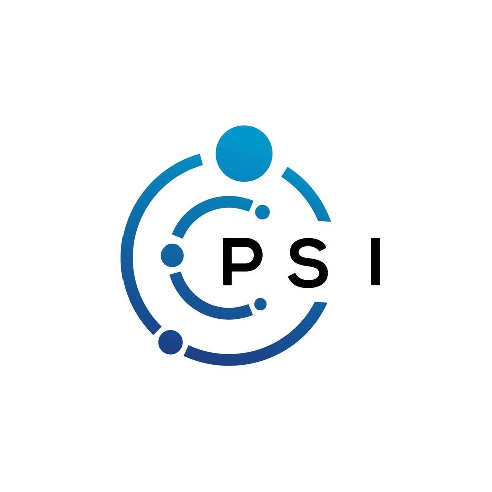 PSI letter technology logo design on white background. PSI creative initials letter IT logo concept. PSI letter design. vector