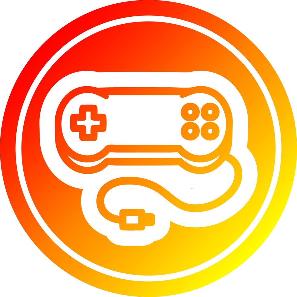 console game controller circular in hot gradient spectrum vector