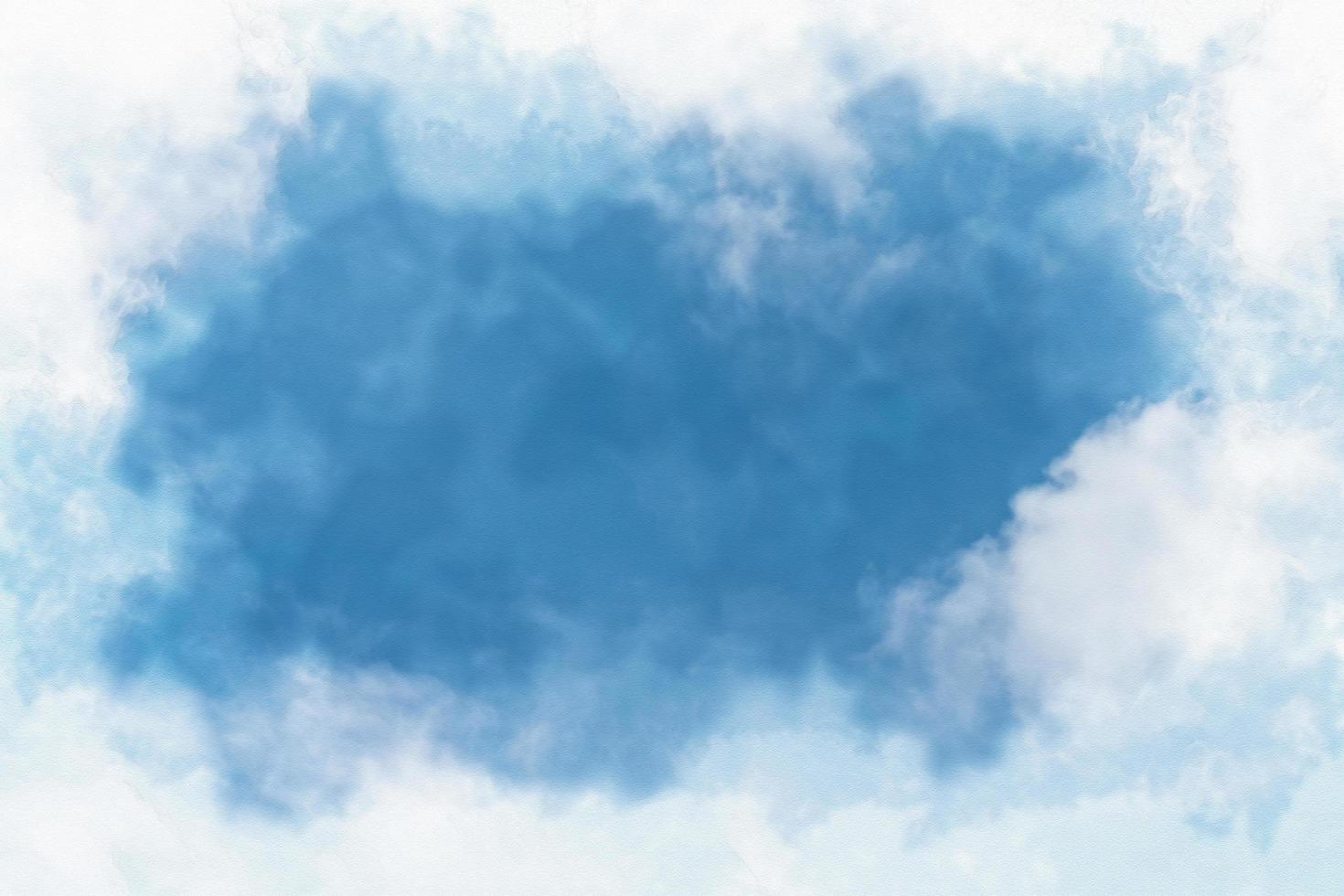 White cloud and blue sky background  ,watercolor digital painting style photo