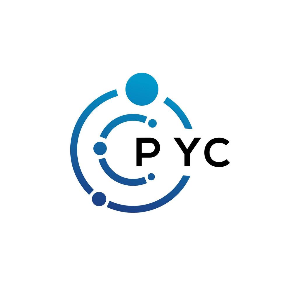 PYC letter technology logo design on white background. PYC creative initials letter IT logo concept. PYC letter design. vector