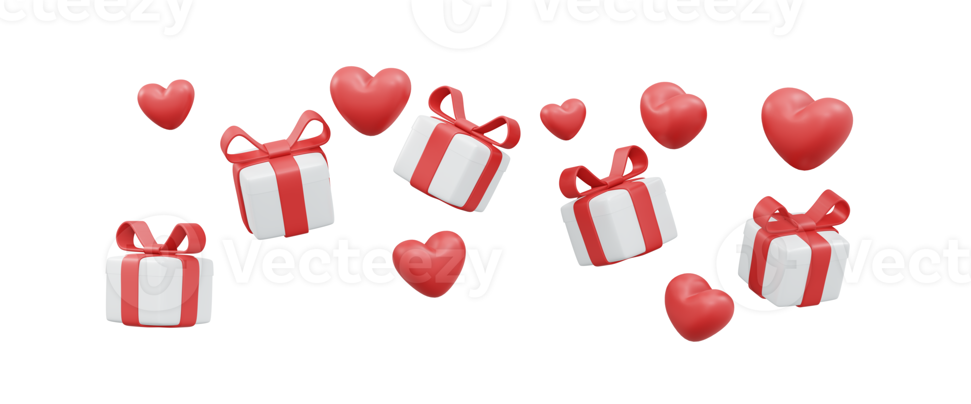 Gift box and heart isolate on background png