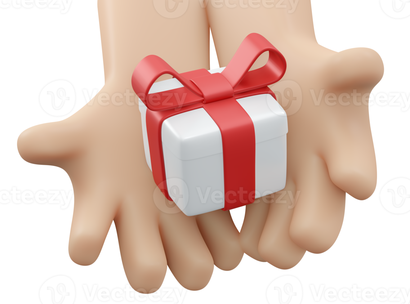 Hand Holding gift isolated on background 3d render png