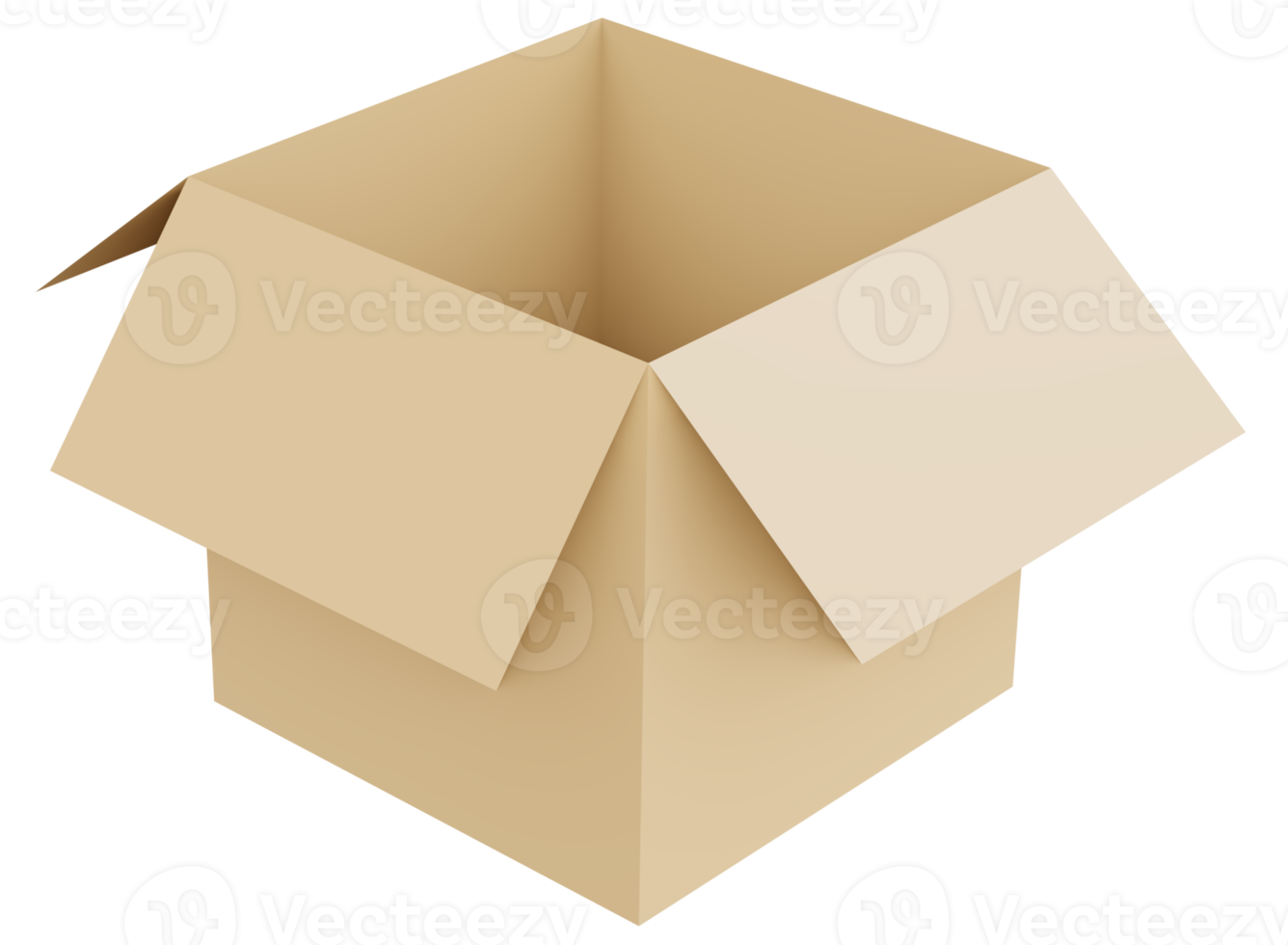 Box package icon shipping 3d render isolated on background png