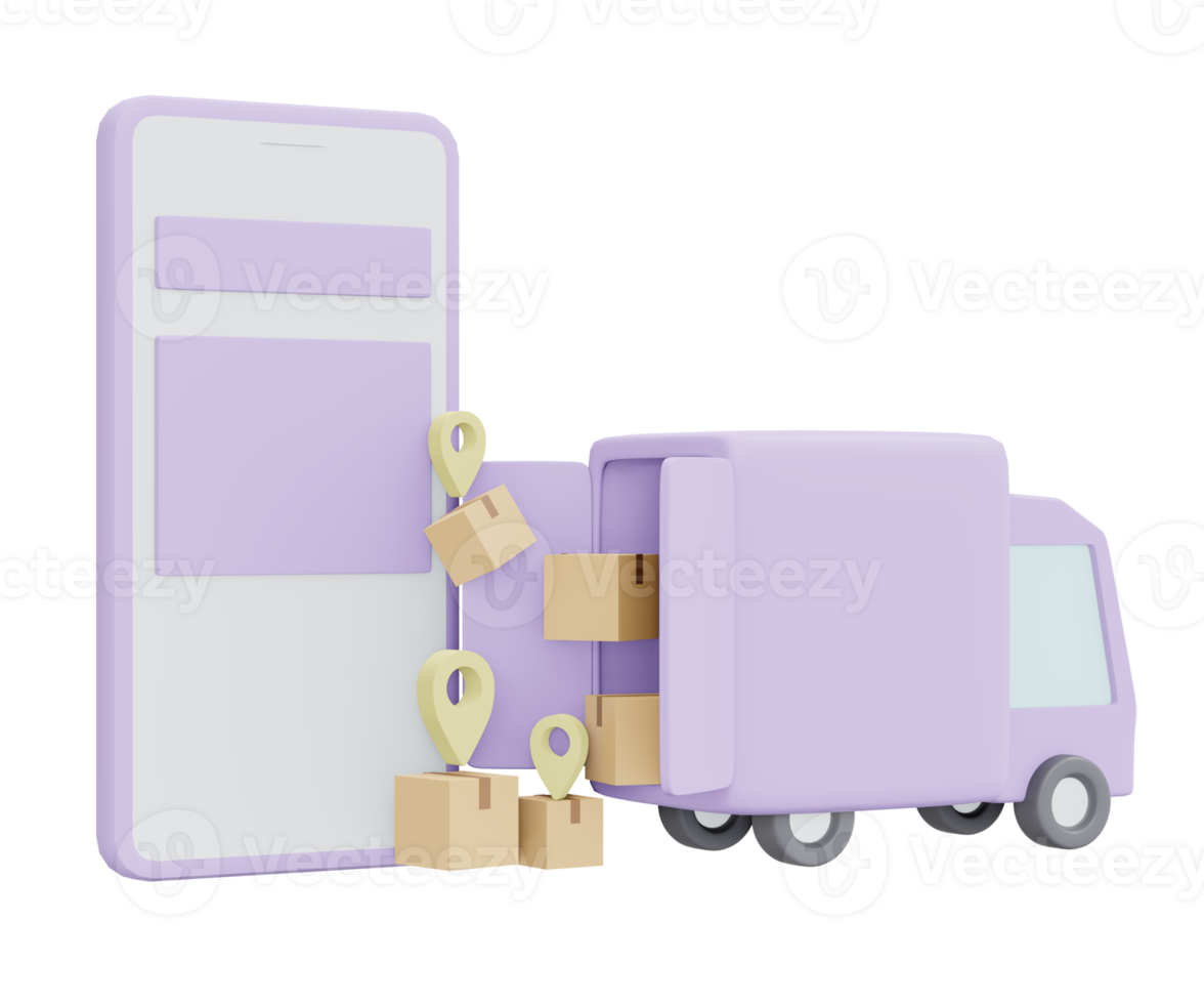 Tracking shipping icon 3d render isolated on background png
