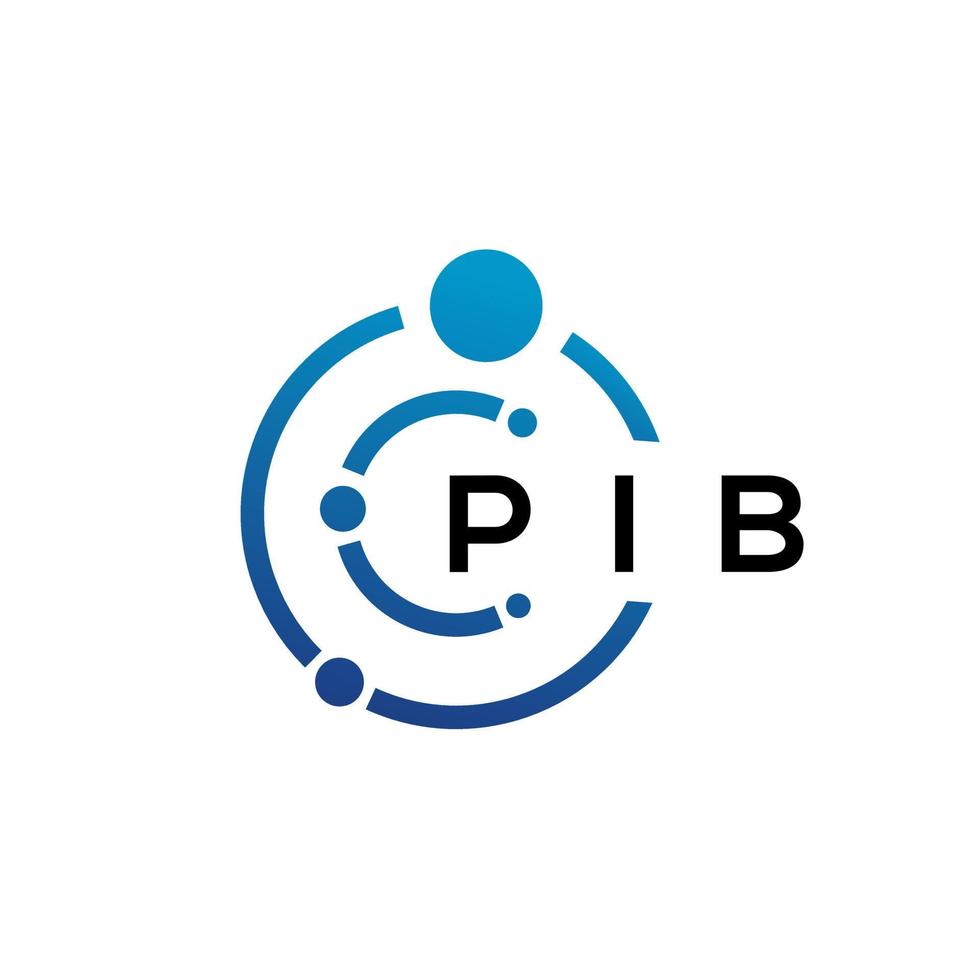 diseño de logotipo de tecnología de letra pib sobre fondo blanco. pib creative iniciales letra it logo concepto. diseño de letras pib. vector