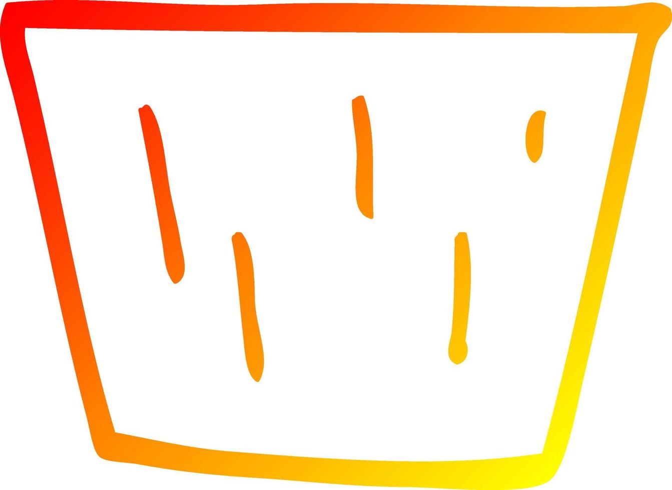 olla de muffin de dibujos animados de dibujo lineal de gradiente cálido vector