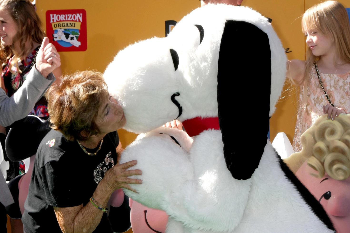 LOS ANGELES, NOV 1 - Jean Schultz, Snoopy at the The Peanuts Movie Los Angeles Premiere at the Village Theater on November 1, 2015 in Westwood, CA photo