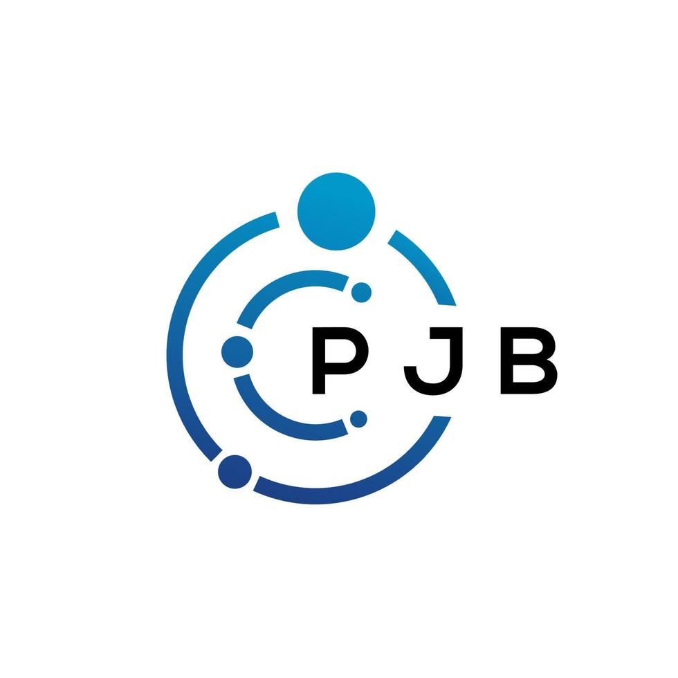 PJB letter technology logo design on white background. PJB creative initials letter IT logo concept. PJB letter design. vector