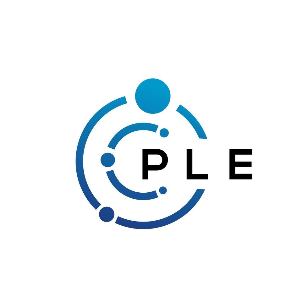 PLE letter technology logo design on white background. PLE creative initials letter IT logo concept. PLE letter design. vector