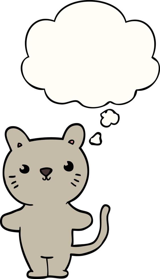 cartoon cat and thought bubble vector