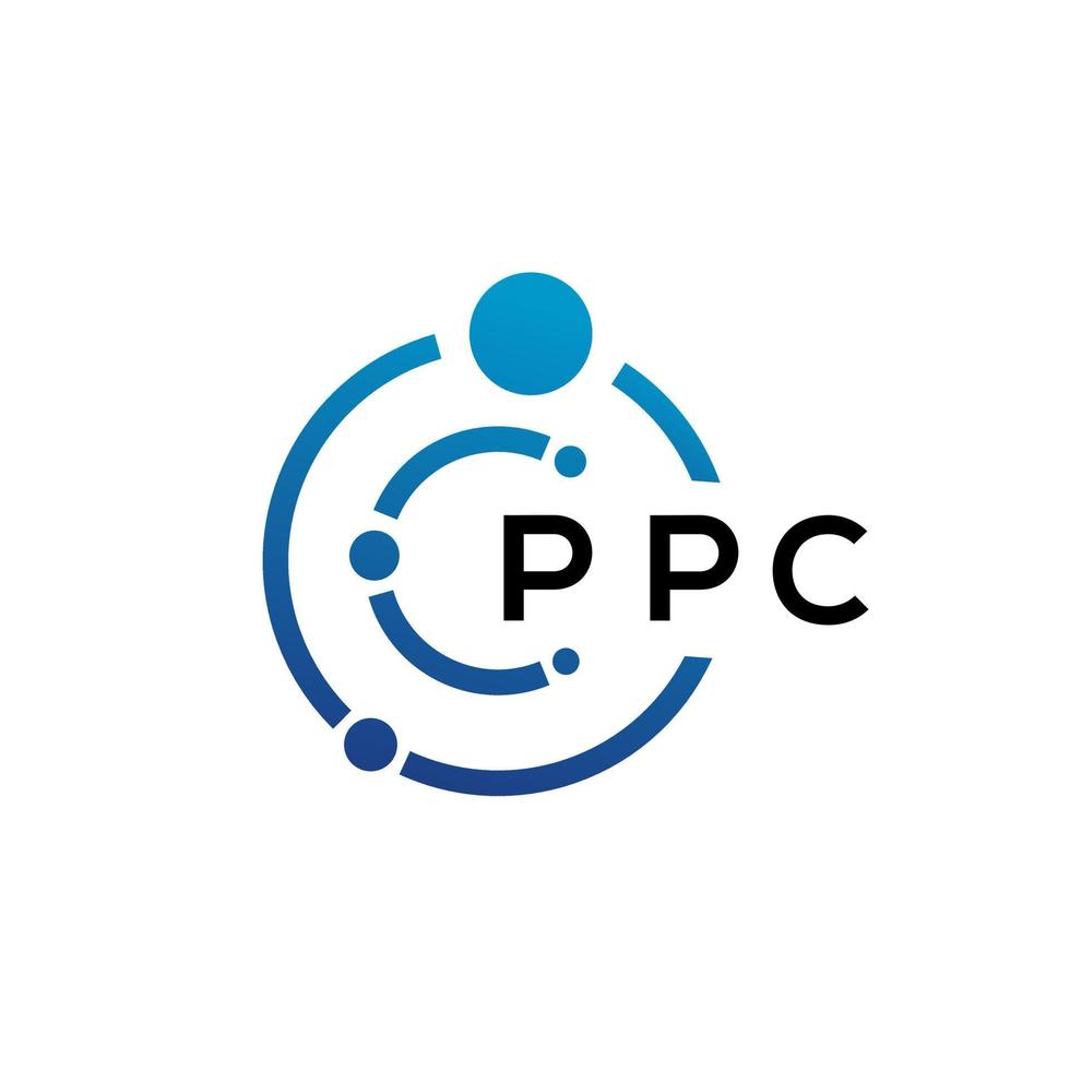 diseño de logotipo de tecnología de letras ppc sobre fondo blanco. ppc creative initials letter it concepto de logotipo. diseño de letras ppc. vector