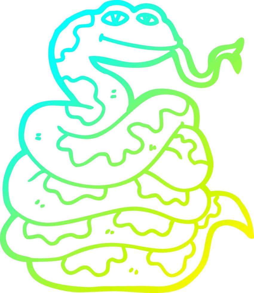 cold gradient line drawing cartoon snake vector