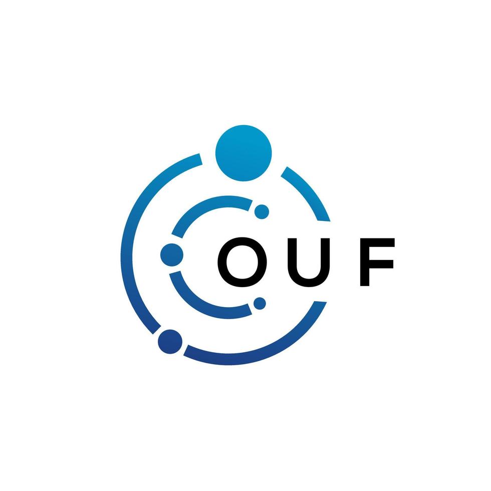 ouf diseño de logotipo de tecnología de letras sobre fondo blanco. ouf letras iniciales creativas concepto de logotipo. ouf diseño de letras. vector