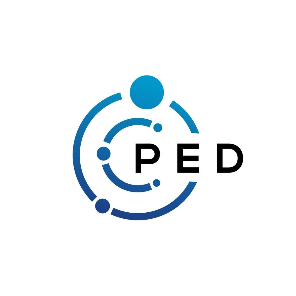 diseño de logotipo de tecnología de letra ped sobre fondo blanco. ped creative initials letter it logo concepto. diseño de letra ped. vector