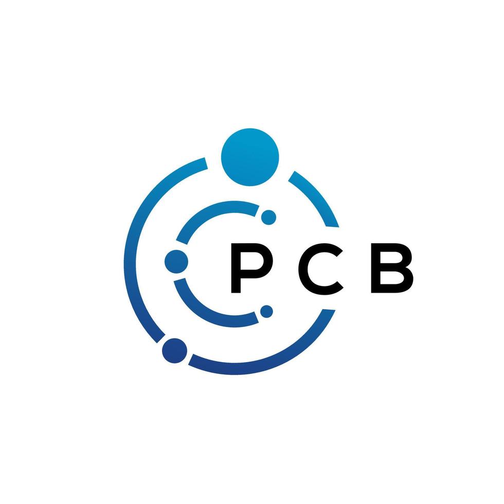 PCB letter technology logo design on white background. PCB creative