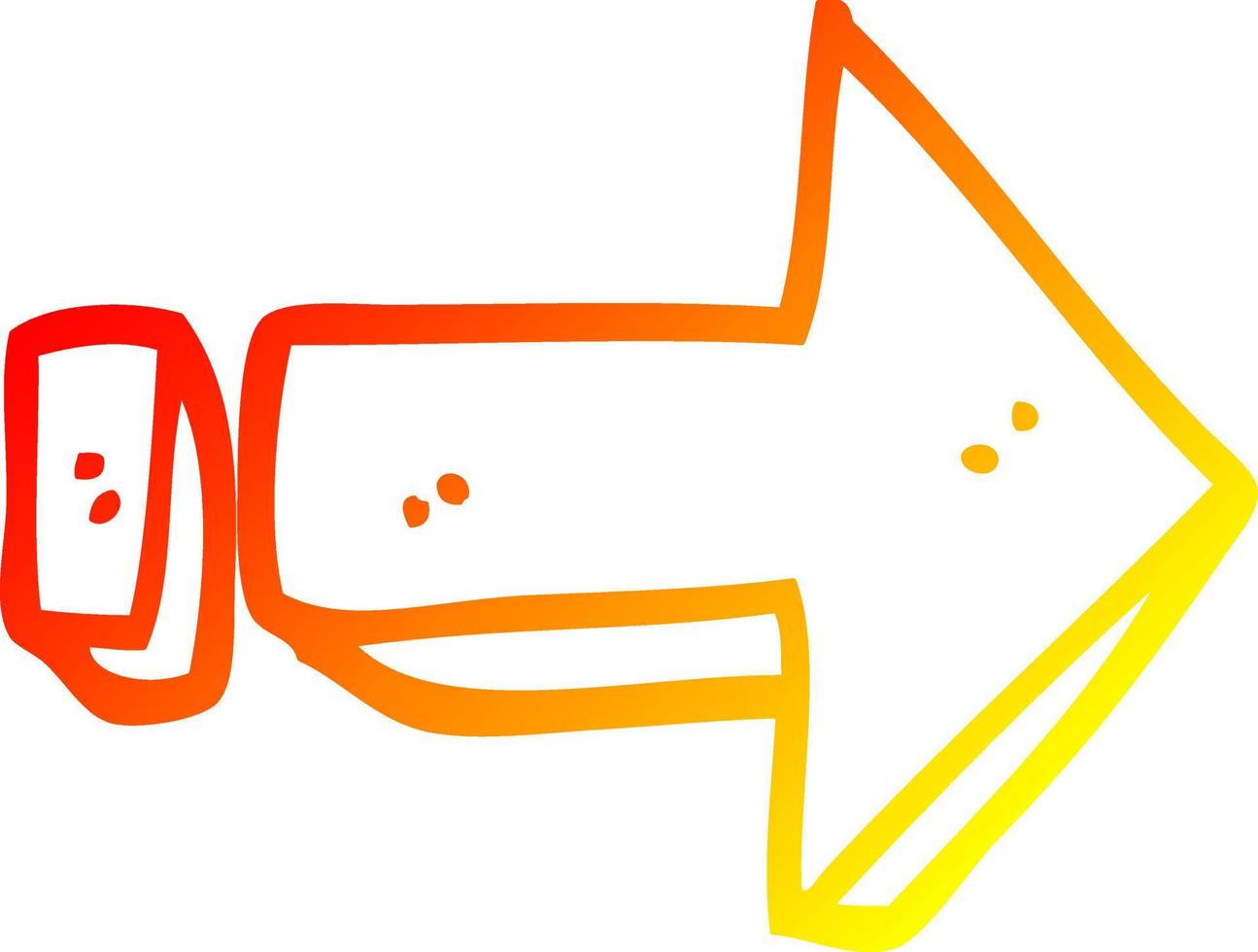 warm gradient line drawing cartoon arrow pointing direction vector
