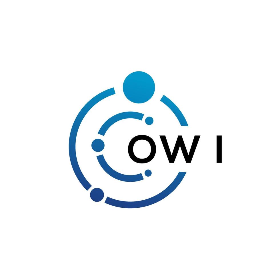 diseño de logotipo de tecnología de letras owi sobre fondo blanco. Owi letras iniciales creativas concepto de logotipo. diseño de letras owi. vector