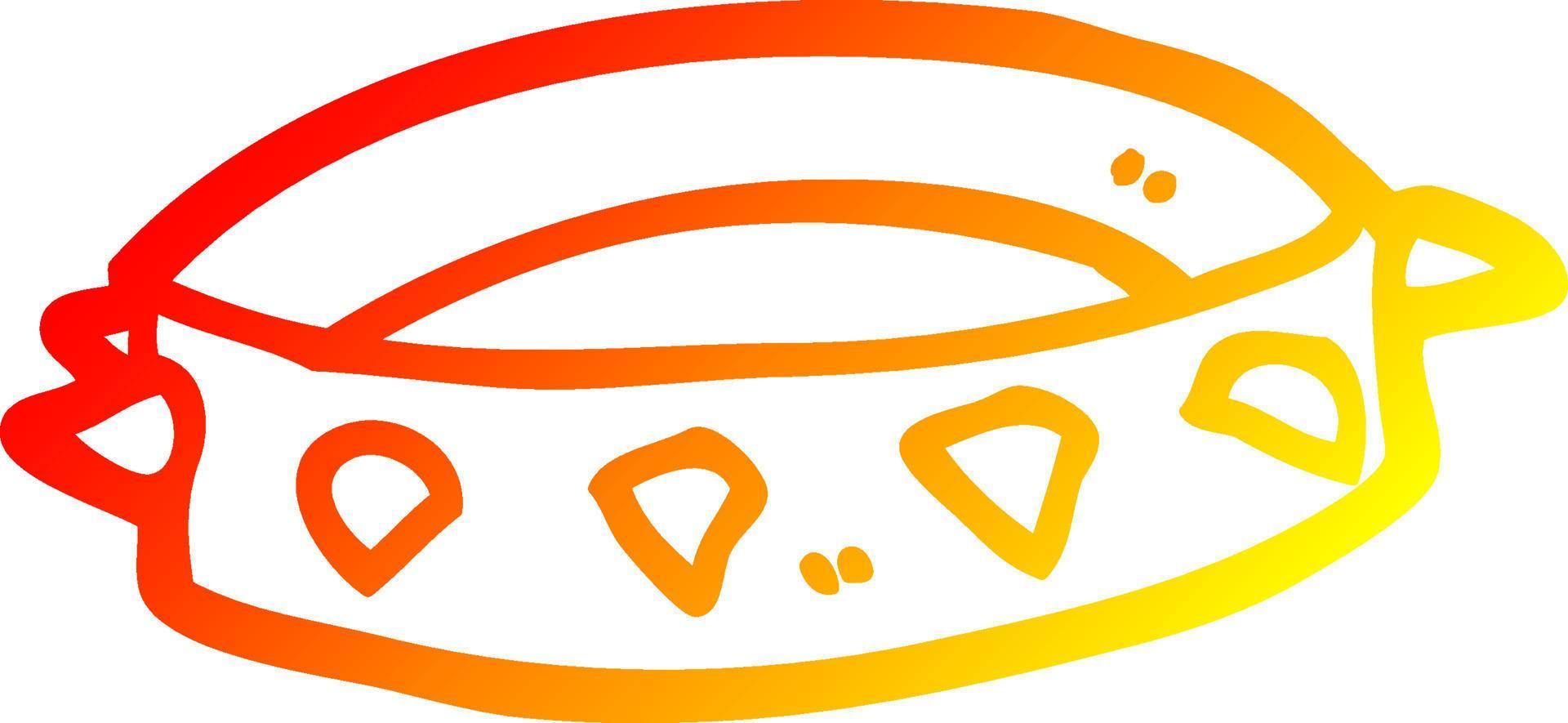 warm gradient line drawing cartoon spiked dog collar vector