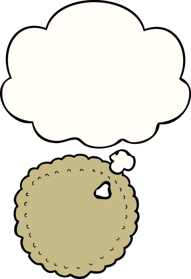 cartoon biscuit and thought bubble vector